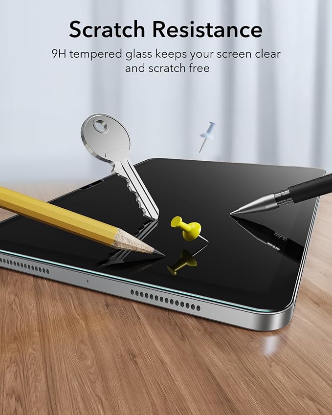 ESR 2 Pack Screen Protector for iPad Pro 11 Inch (M5/M4) 2025/2024, 9H Tempered Glass Film with Ultra Fit Tray, Scratch Resistant, HD Clarity, Bubble Free Application, Apple Pencil Support