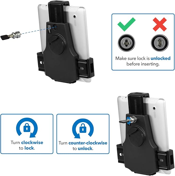 Mount-It! iPad Stand, Secure Universal Tablet Kiosk POS Locking Tablet Countertop Stand for Desk, Fits iPad, Air, Samsung Galaxy Tab, Surface Go & 7.9"- 10.9" Tablets