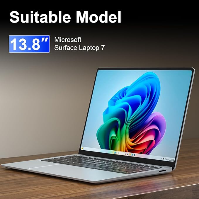 13.8 Inch Magnetic Privacy Screen for Microsoft Surface Laptop 7, Removable Anti Glare Screen Protector, Blue Light Computer Filter, Anti Spy Easy Install