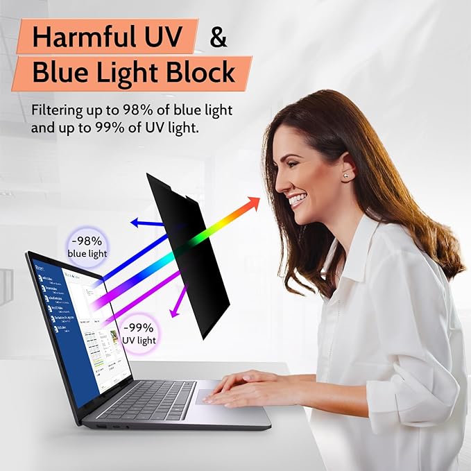 Mamol Magnetic Privacy Screen for 15 inch Surface Laptop 6/5/4/3/2/1, Removable Anti Spy Glare Blue Light Filter, Microsoft Surface Laptop Privacy Screen Protector 15 in