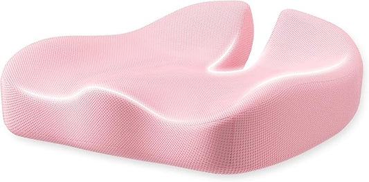 Seat Cushion, Extra Large Memory Foam Cushion for Office Chair Cushions, Ergonomic Cushions Pad Pillow for Pressure Relief Sciatica & Pain Relief for Long Sitting, Pink