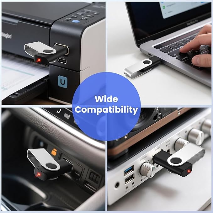 (Not 128GB) ABLAZE 128MB USB Flash Drive 100 Pack, USB 2.0 Thumb Drives Bulk Memory Sticks Pendrives 100PCS (Black)