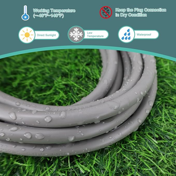 30 Ft Outdoor Extension Cord - 12/3 SJTW Heavy Duty Grey Extension Cable with 3 Prong Grounded Plug - Power Cord for Lawn, Garden, Appliances