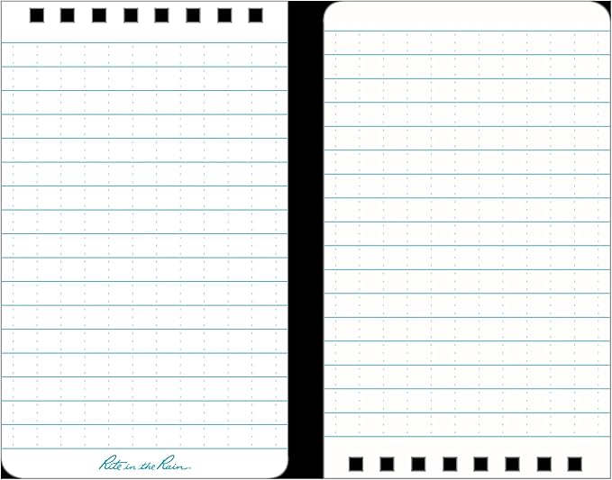 Rite in the Rain Weatherproof Top Spiral Notebook, 3" x 5", Yellow Cover, Universal Pattern, 3 Pack (No. 135-3X)