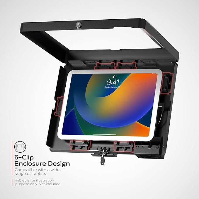 iPad Wall Mount with Barcode Scanner – CTA Anti-Theft Tablet Enclosure with Honeywell Barcode Scanner for iPad 10.9" 10th Gen, 11 (A16), Pro 11", Air 11, Galaxy S Tabs, Surface Go Tabs & More