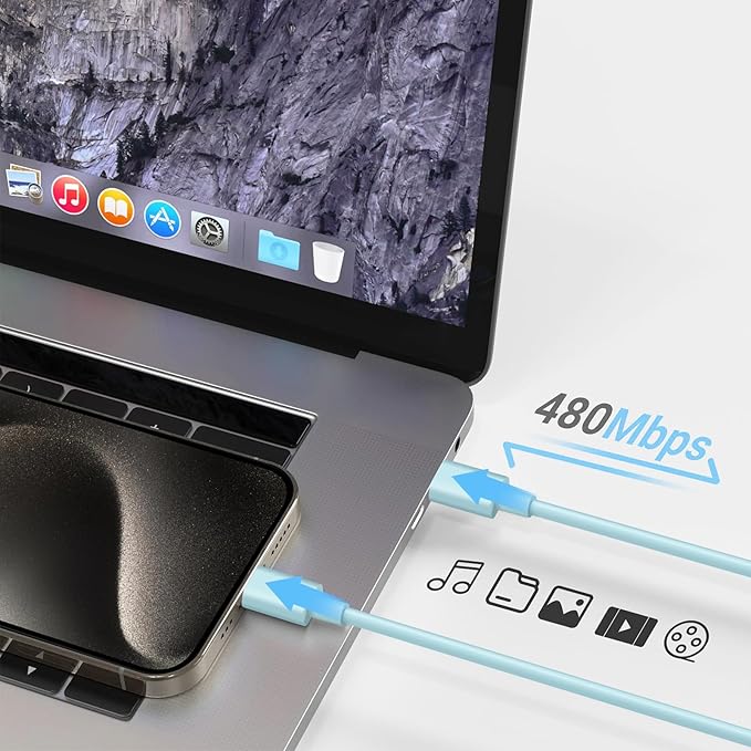 iPhone 17 16 15 Charger Fast Charging 3+3Pack Type C Charger USB C Chargers Block with 6FT Cable for iPhone Air/17/17 Plus/17 Pro/17 Pro Max/16/16 Plus/16 Pro/16 Pro Max/15/15 Pro Max/iPad Pro(Blue)