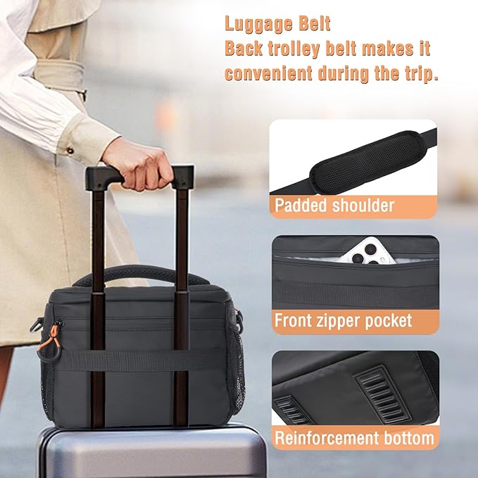 MOSISO Small Camera Bag for Photographers,Compact Camera Shoulder Bags for DSLR/SLR/Mirrorless Cameras,Waterproof Crossbody Padded Photography Bag with Rain Cover for Canon/Nikon/Sony, Black