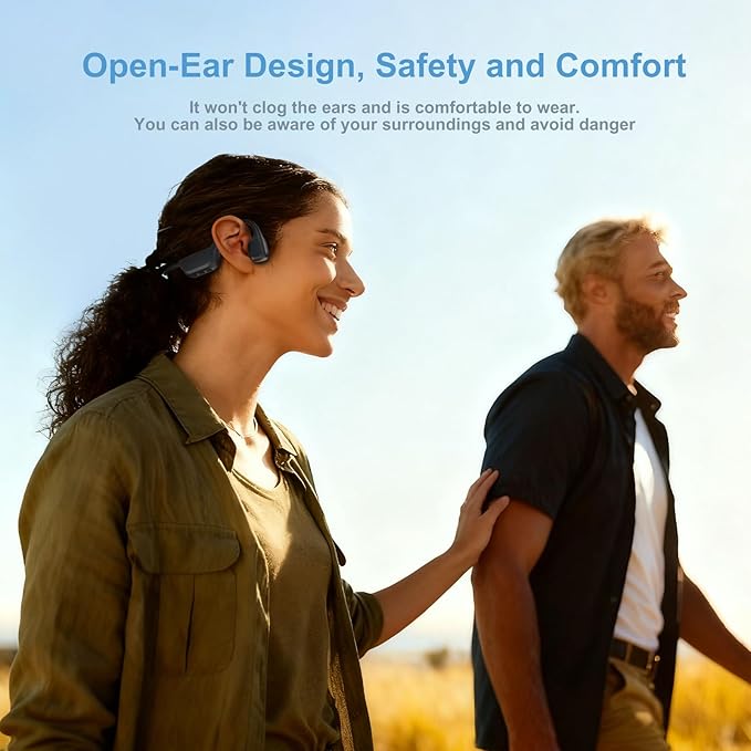 Swimming Headphones, IPX8 Waterproof Bone Conduction Headphones with Built-in MP3, Open Earphones Underwater Swim Earbuds with Bluetooth Sport Headsets for Swimming Pool Running Cycling-Black