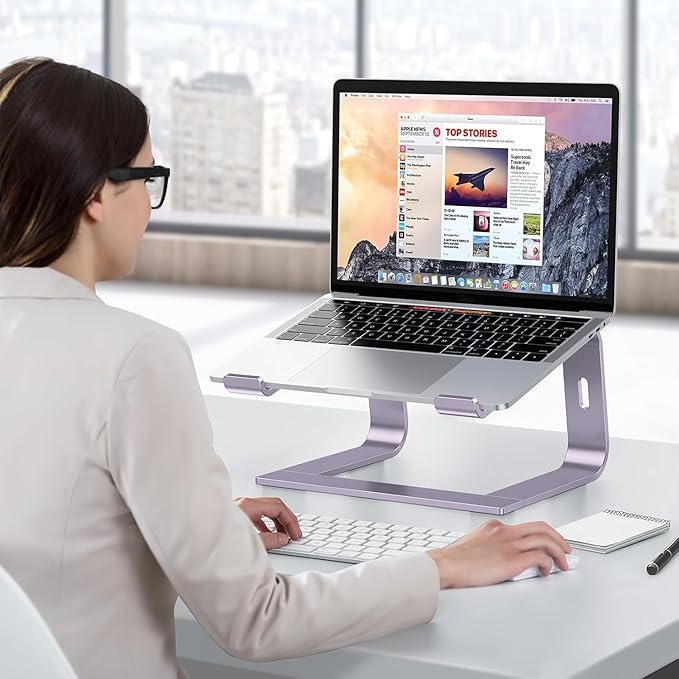 OMOTON Detachable Laptop Stand, Aluminum Mount for Desk, Compatible With MacBook Air/Pro, Dell, HP and All Laptops (11-16 Inch), Purple