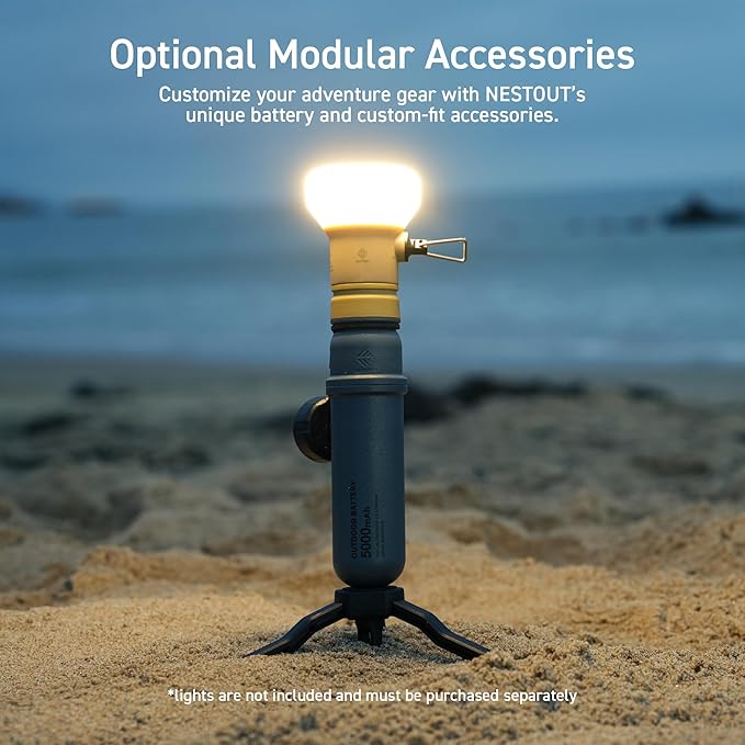 NESTOUT Rugged Power Bank, 5000mAh Outdoor Battery Pack, 15W USB C Fast Charging, Waterproof IP67, Durable Shockproof, Tactical Charger for Phone Military EDC Hiking Survival Overland Camping (Black)