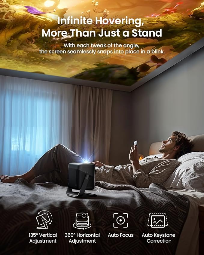 JMGO N1S Ultra 4K Triple Laser Projector with Projector Floor Stand