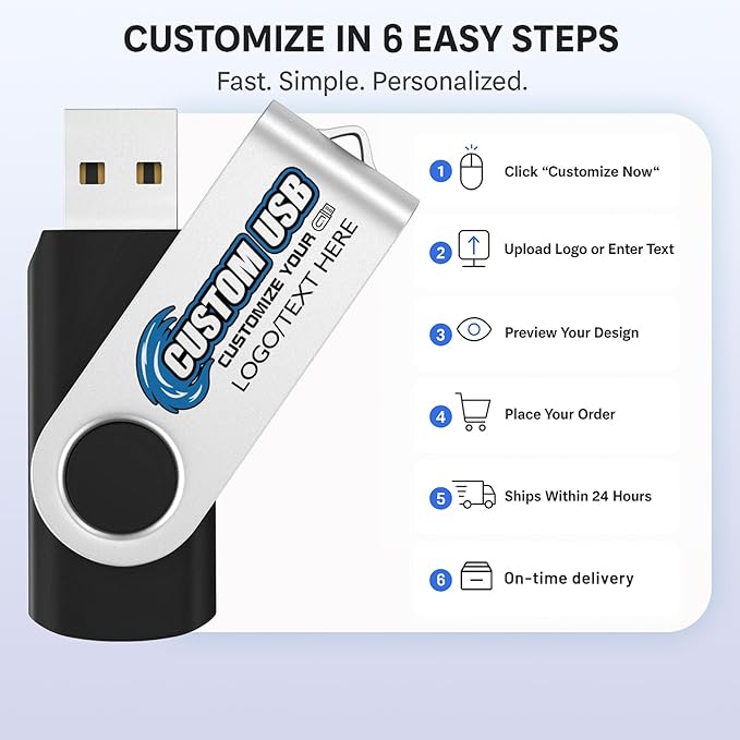 ABLAZE Custom Flash Drive 32GB 10 Pack, Personalized USB Logo Flash Drives USB 2.0 Thumb Drives with Logo Memory Stick (Mixcolors)