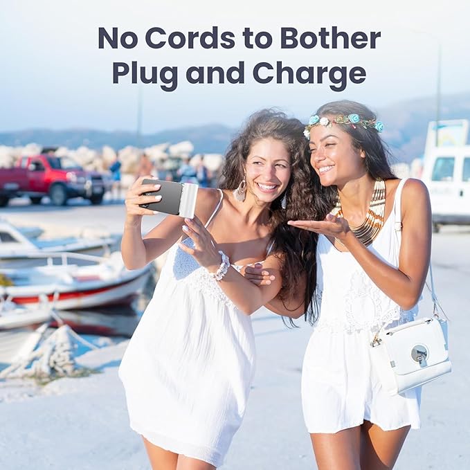 [2 Pack] Mini Portable Charger 5200mAh for iPhone, 20W PD Fast Charging Power Bank, Ultra-Compact Battery Pack LCD Display Portable Phone Charger for iPhone 14/13/12/11/X/8/7/6-Pure White+Dark Black