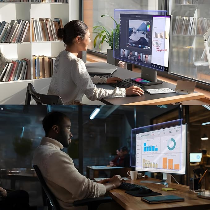 RedANGEL Anti Blue Light Screen Protector for 27 Inches Computer Monitor Hanging Type Blue Light Blocking Filter Anti Scratch Eye Protection Shield for Desktop Computer (BL HT 27 Inches)