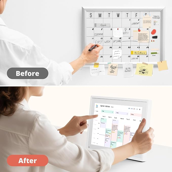 Digital Calendar Touch Screen 10 Inch, Electronic Calendar Chore Chart for Family Monthly/Weekly/Daily Planner, Smart Calendar for Home Organization, Desk Mount and APP Control