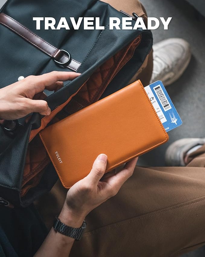 VULKIT Passport Holder Wallet RFID Blocking Travel Wallet for Men & Women