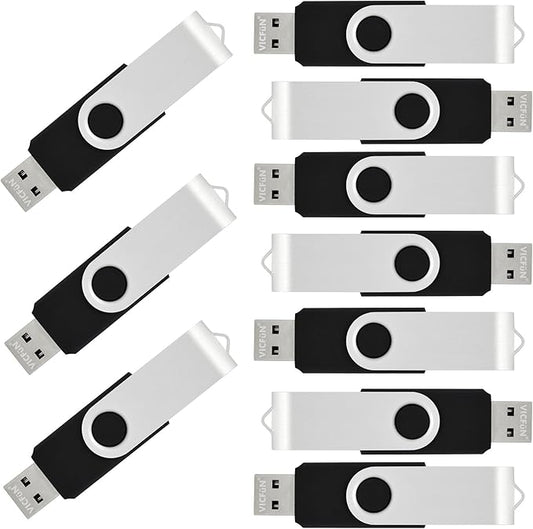 10pcs 8GB USB Flash Drive 8G Black USB 2.0 Flash Memory Stick Thumb Stick