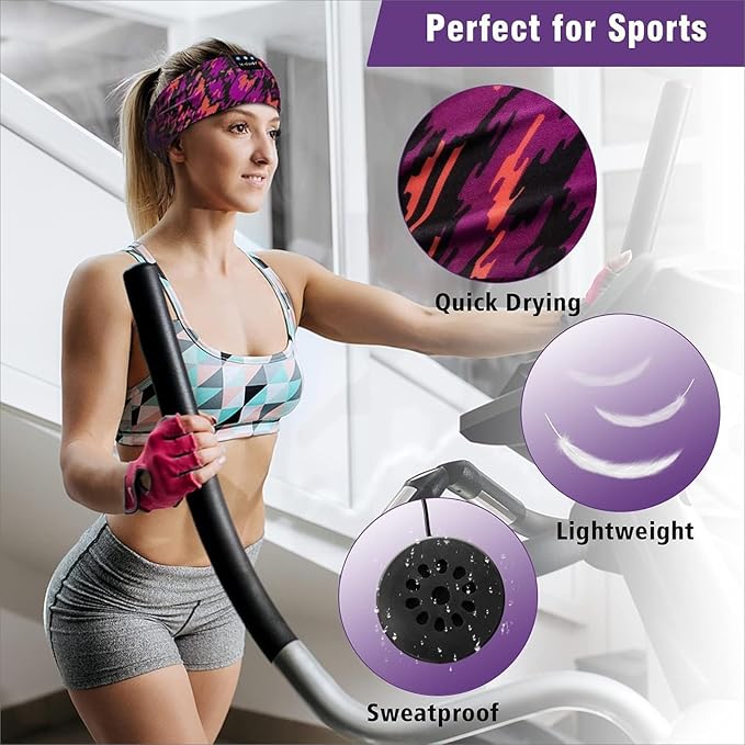 LC-dolida Sleep Headphones Bluetooth Headband, Wireless Headband with HD Speakers, Headphones Wireless for Side Sleepers, Sport, Yoga, Travel, Gifts for Mom, Men, Women, Teens, Kids