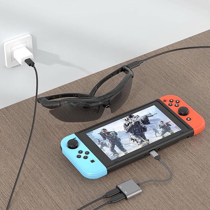 Ubrokeifixit USB-C Hub Host to AR Glasses Converter Charging Adapter,Charging Plug and Play for Mobile Phone,Steam Deck,Switch 1st,ROG Ally,Laptop