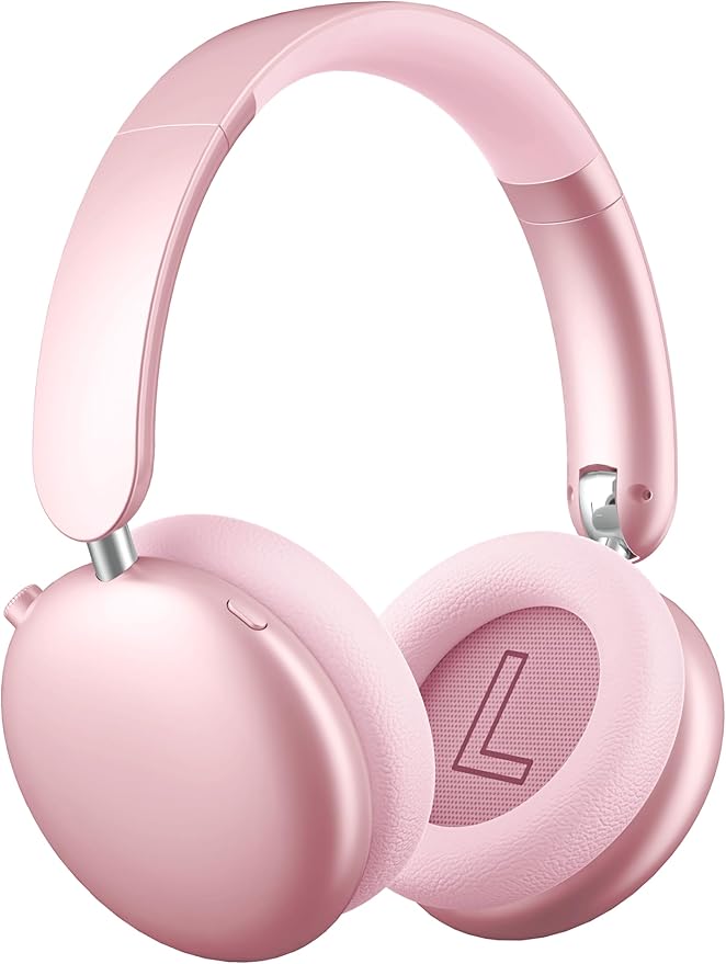 Wentronic Y06 Noise Cancelling Headphones,58H Playtime and 5 EQ Music Modes Wireless Over Ear Bluetooth Headphones with Microphone,Lossless Audio,Multipoint Connection,Foldable,Lightweight,Pink
