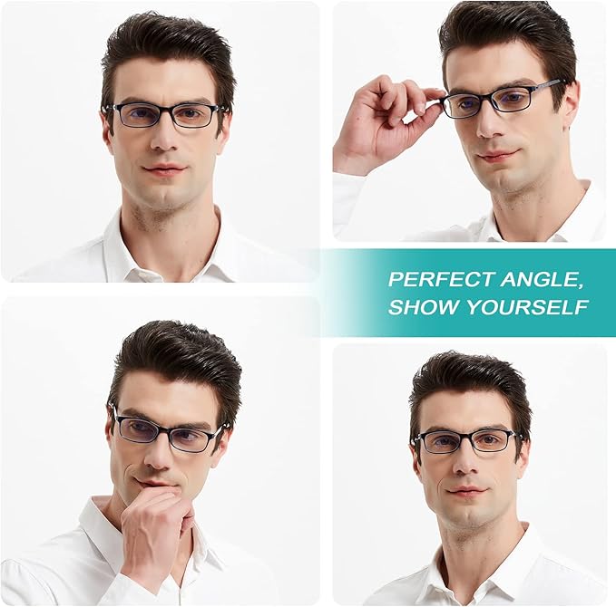 EYEURL Reading Glasses for Men Women Blue Light Blocking - TR90 Lightweight Computer Readers UV Protection +2.0