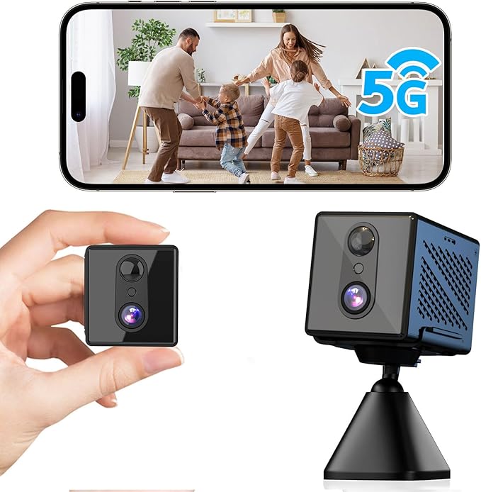 2025 Upgraded 4K Security Camera, 5GHz WiFi Indoor Camera, Home Security Camera with Night Vision, Motion Sensor, Long Battery Life, Motion Detection, Remote Viewing, Wireless Surveillance Cam