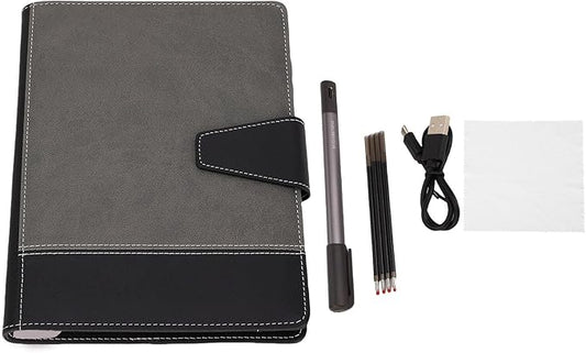 ASHATA Digital Smart Pen Notebook Set, Real Time Sync for Digitizing, Erasable Reusable Electronic Writing Pad App Connected, 64 Pages, for Work Notes Business Meetings