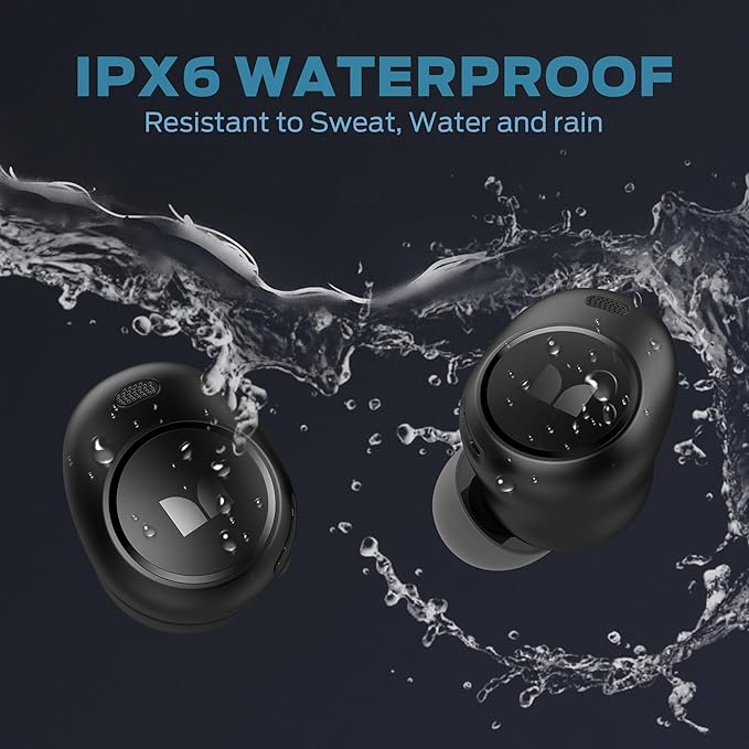 Monster Wireless Earbuds, Touch Control Bluetooth Earphones with Charging Case, Lightweight in-Ear Headphones, Built-in Microphone, IPX6 Waterproof, Fast Charging Sports Bluetooth Headset