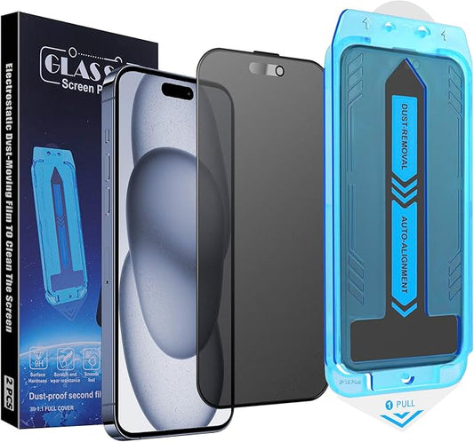 2-Pack Matte Privacy Screen Protector for iPhone 14 Pro Max/iPhone 15 Plus/iPhone 16 Plus, Anti-Glare Display Filter, No Bubbles, High Definition Clear, Easy Installation