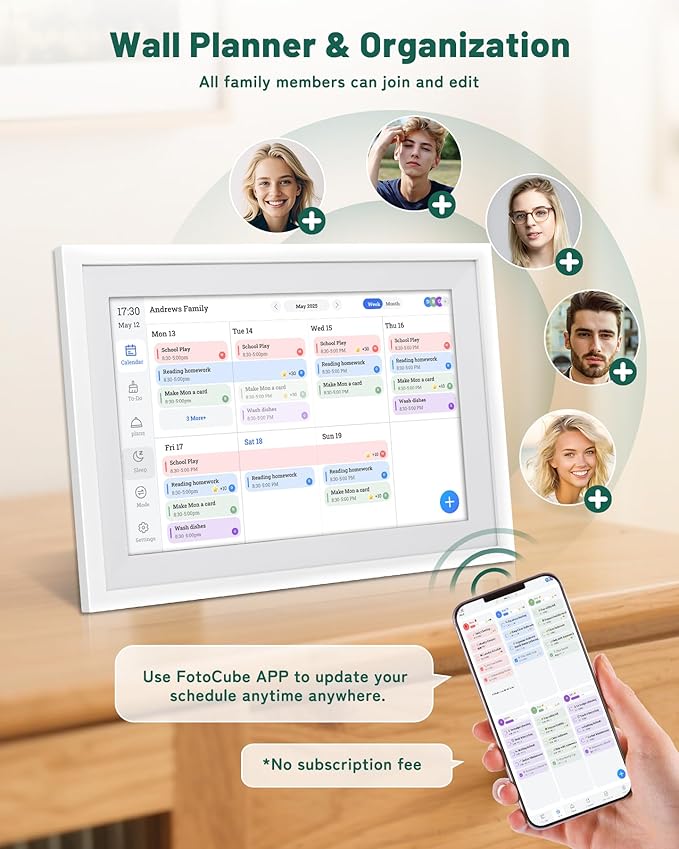 Digital Wall Calendar with Touchscreen, 10 inch Smart Calendar, Electronic Calendar for Family, WiFi Family digital calendar Chore Chart, Wall Planner, WiFi Digital Picture Frame