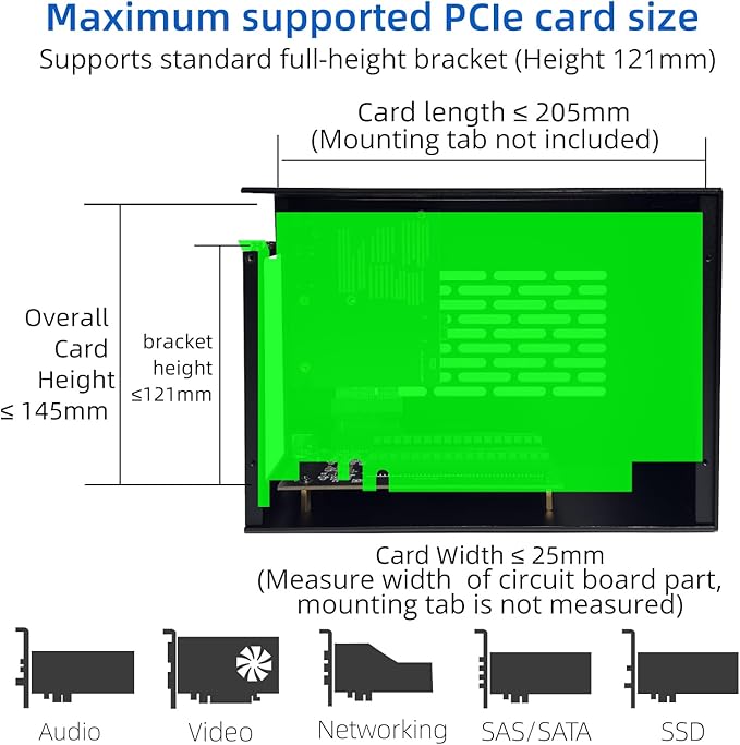 Thunderbolt 3/4 USB4 PCIe Expansion Chassis, External Enclosure with Two PCI Express Slot Compatible with Decklink Capture Card, for Laptops / NUC PD 85W Recharging (MK-T2L)