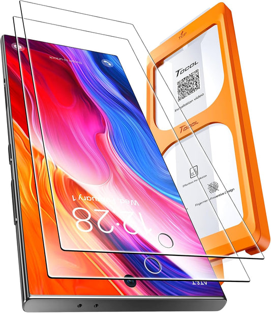 TOCOL for Samsung Galaxy S24 Ultra Screen Protector 9H Hardness Military Grade Shatterproof HD Tempered Glass 2 Pack