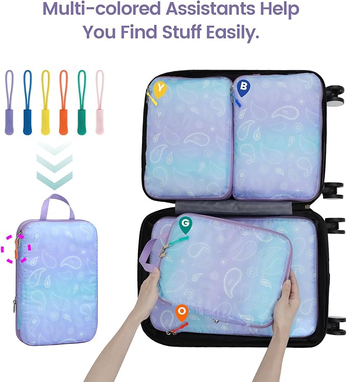 Cambond Compression Packing Cubes for Travel Women - Travel Bags Luggage Organizers Travel Essentials Compression Cubes for Travel Carry on Suitcases Organizer