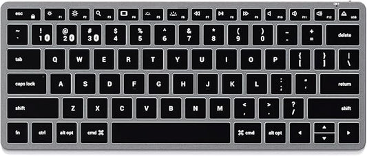 Satechi Slim X1 Bluetooth Backlit Keyboard for Mac, Illuminated Keys & Multi-Device Sync, for MacBook Air/Pro M4, iPad Air/Pro M4/M3, iPad mini, Mac mini, iMac - Space Gray