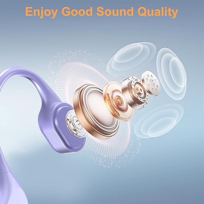 Bone Conduction Bluetooth Headphones-SurfAudio, IP68 Waterproof Swimming Headphones with 32GB MP3 Player, Lightweight Open Ear Design for Swimming/Surfing/Marathon/Cycling(Aqua)