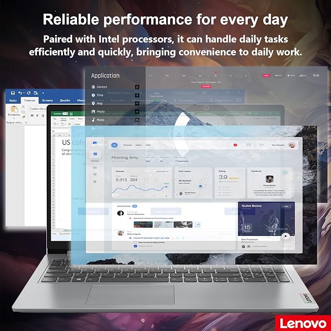 Lenovo IdeaPad 2025 Family Laptop, 15.6" FHD Screen, Intel N6000 CPU, 12GB RAM, 512GB SSD + 128GB eMMC, 10HR Battery, Win11, 1Yr ADP + Office 365 with 1TB Cloud, Laptop Cooler Bundle, Everyday Use