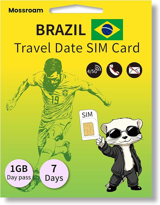 Brazil 3 in1 Physical SIM - Prepaid 4G/5G LTE Data for Tourists - No Contracts, No Roaming - Easy Setup for Unlocked Devices