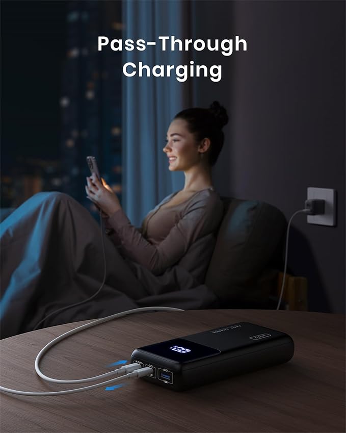 INIU Power Bank, 25000mAh 65W USB C Laptop Portable Charger, PD QC Fast Charging 3-Output External Battery Pack for Laptop MacBook Dell XPS iPad Tablet Steam Deck iPhone 15 14 13 Pro Samsung S22 etc