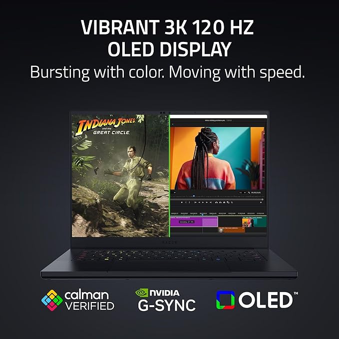 Razer Blade 14 (2025) Gaming Laptop: NVIDIA GeForce RTX 5070 - AMD Ryzen AI 9 365 CPU - 3K 120Hz OLED Display - 64GB LPDDR5X RAM - 2TB SSD - Thin & Lightweight - Chroma RGB - Windows - Black