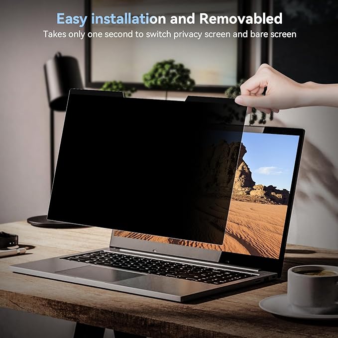 Mamol Magnetic Laptop Privacy Screen 13.3 inch ,16:9 Aspect Removable Anti Glare Protector Blue Light Privacy Screen Filter,Filter Shield Compatible with HP/Dell/Acer/Asus/Samsung/Lenovo/Thinkpad Envy