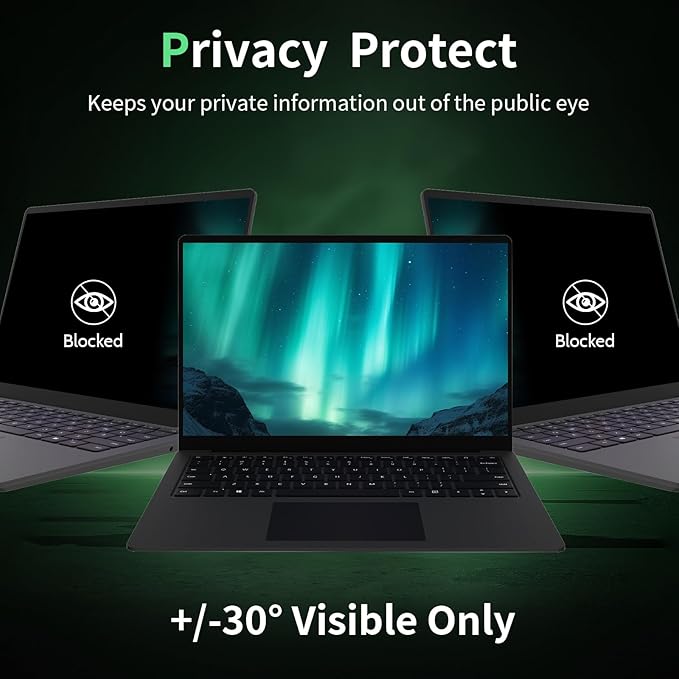 Laptop Privacy Screen 15.6 Inch-16:10 Aspect Ratio Anti-Glare Blue Light Computer Monitor Protector, Laptop Screen Privacy Shield Removable 15.6in Filter for Lenovo HP Dell Acer Asus Thinkpad Envy Xps