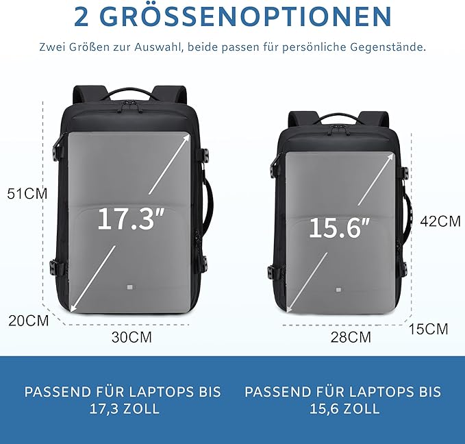 Carry On Travel Backpack, 35L-40L Expandable Extra Large Airline Approved,Lightweight Daypack for Men and Women