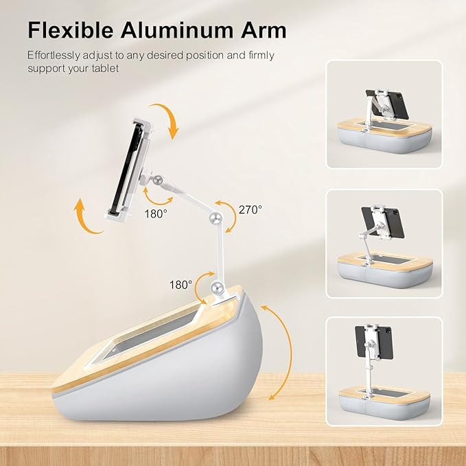 UPERGO Tablet Kindle Stand Pillow, iPad Pillow Holder for Lap with Soft Bean Bag, Fits 4.7 to 12.9 Inch Tablets, Ideal for Hands-Free Reading and Relaxation on Sofa, Couch, Bed, Car