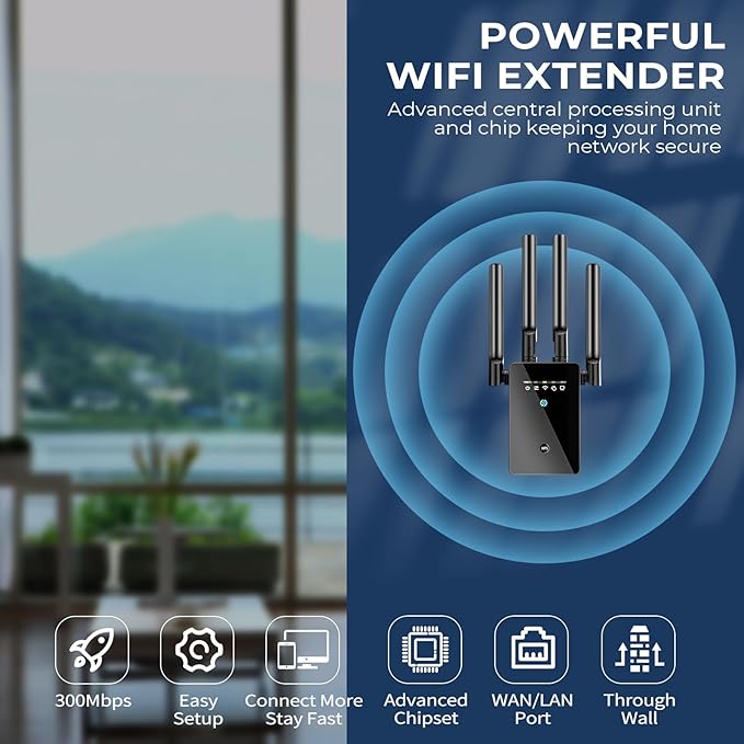 2025 Best WiFi Extender Signal Booster - 6X Faster Internet Extender WiFi Booster for Home, Long Range up to 15,588 Sq Ft, WiFi Repeater w/Ethernet Port, 1-Tap Setup, Compatible with Wireless Routers