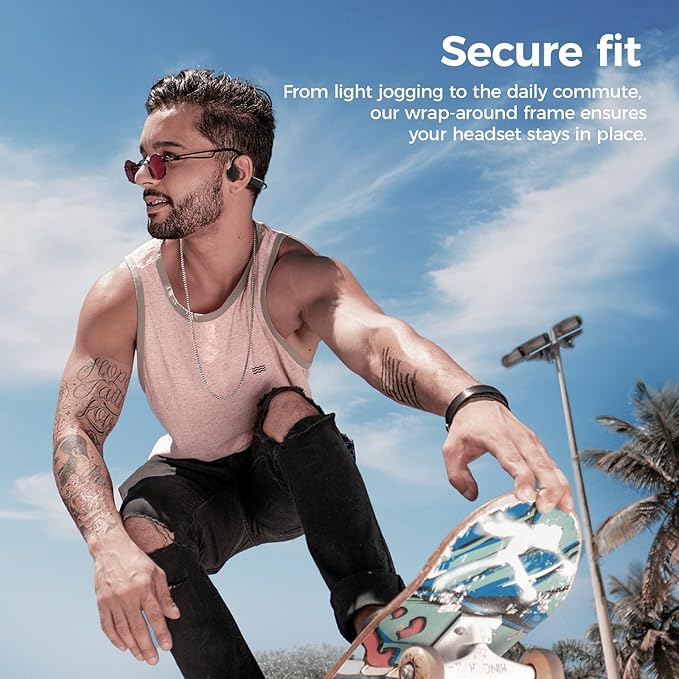 Bone Conduction Headphones, Wireless Bluetooth Open-Ear Sports Headphones with Mic, Type-C Quick Charging Long Battery Life, Upgrade Waterproof Earphones for Running, Walking, Cycling, Workout, Gift