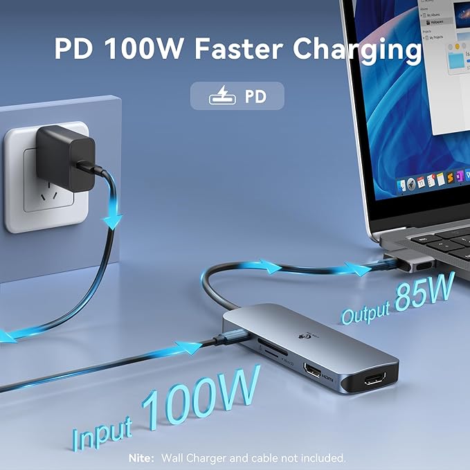 Docking Station for MacBook Pro Air, LIONWEI USB C Docking Station Dual Monitor, Dual HDMI Adapter Hub for Mac MacBook Pro with 2 HDMI, 3 USB 3.0, SD TF Card Reader and 100W PD USB C Charging Port