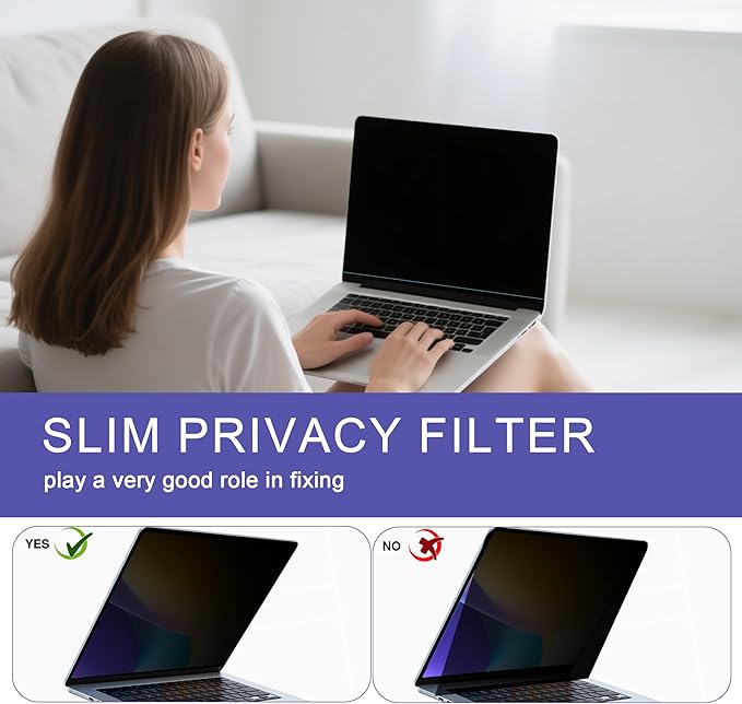360° Privacy Screen Protector for MacBook Pro 16 Inch (2021-2024, M1, M2, M3, M4, Pro, Max), Privacy Screen Filter for MacBook Pro 16 Inch Anti-Spy/Anti Fingerprint/Anti Blue Light/Anti Glare