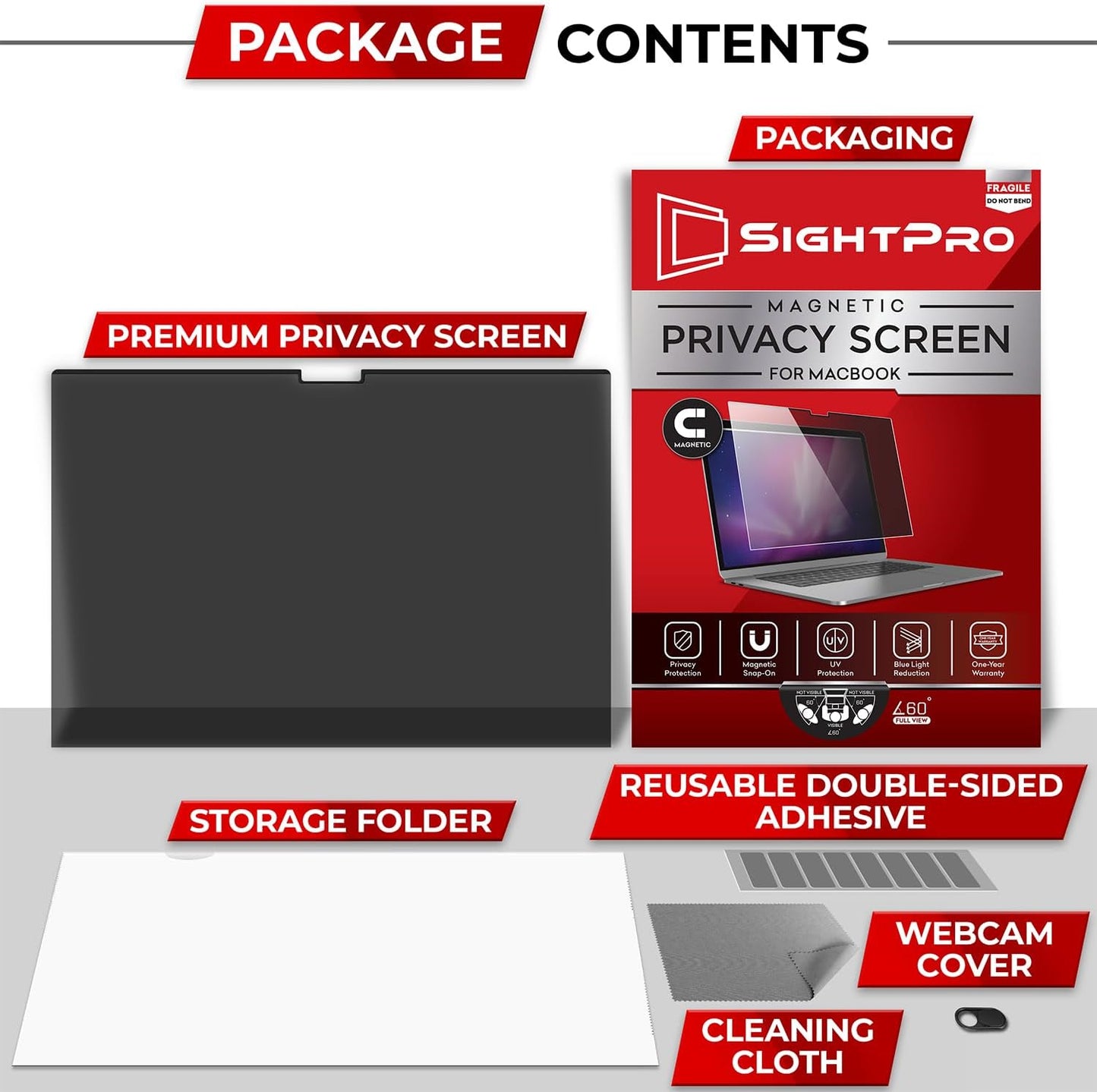 Magnetic Privacy Screen for MacBook Pro 13 Inch (2016, 2017, 2018, 2019, 2020, 2021, 2022, M1, M2) Removable Laptop Privacy Filter Shield and Protector