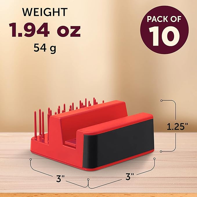 DISCOUNT PROMOS Light Up Logo Phone Stands Set of 10, Bulk Pack - Essential Smartphone Accessory, Perfect for Office and Home - Red