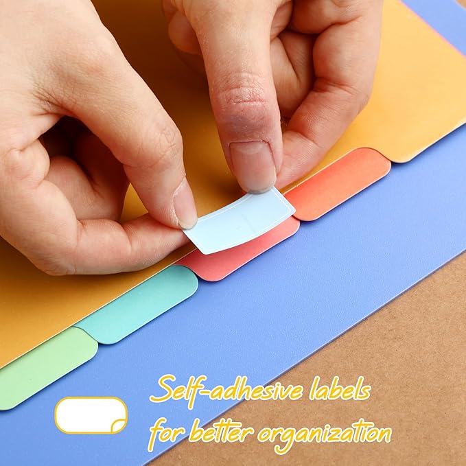 Honoson 12 Sets 8 Tab Dividers for 3 Ring Binders Plastic File 8.5 x 11 Inch Paper Multicolor Page Binder Index Dividers for School Office(Bright Color)